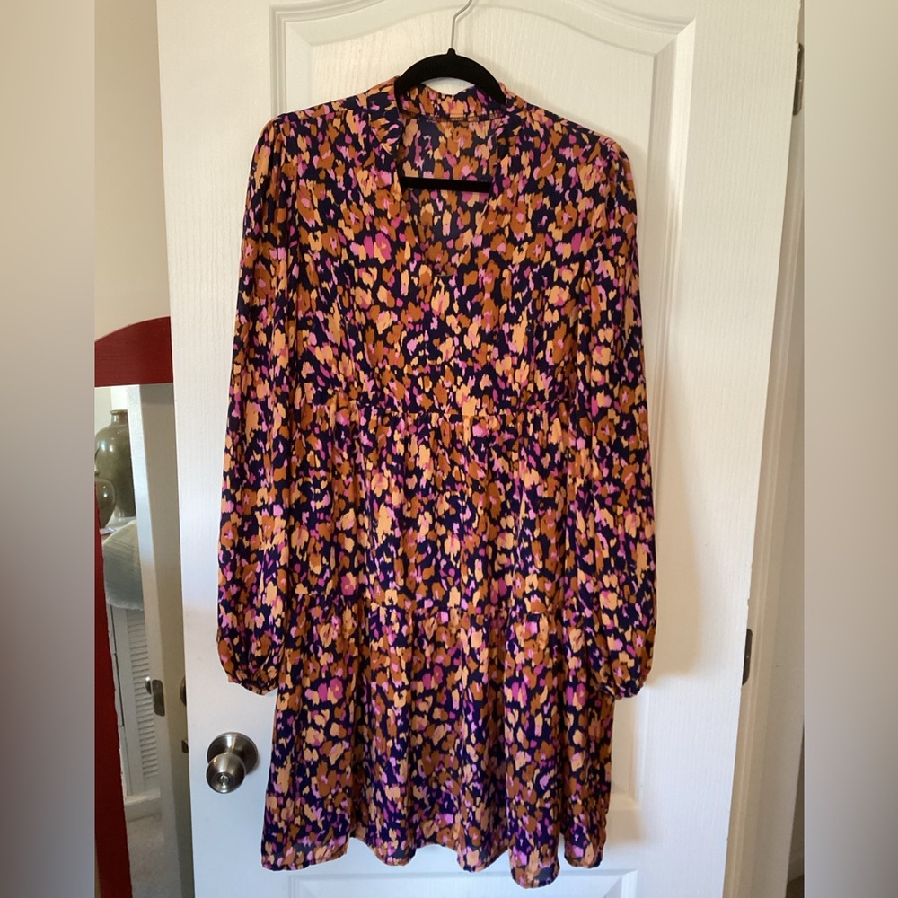 Multicolor Patterned Women's Dress